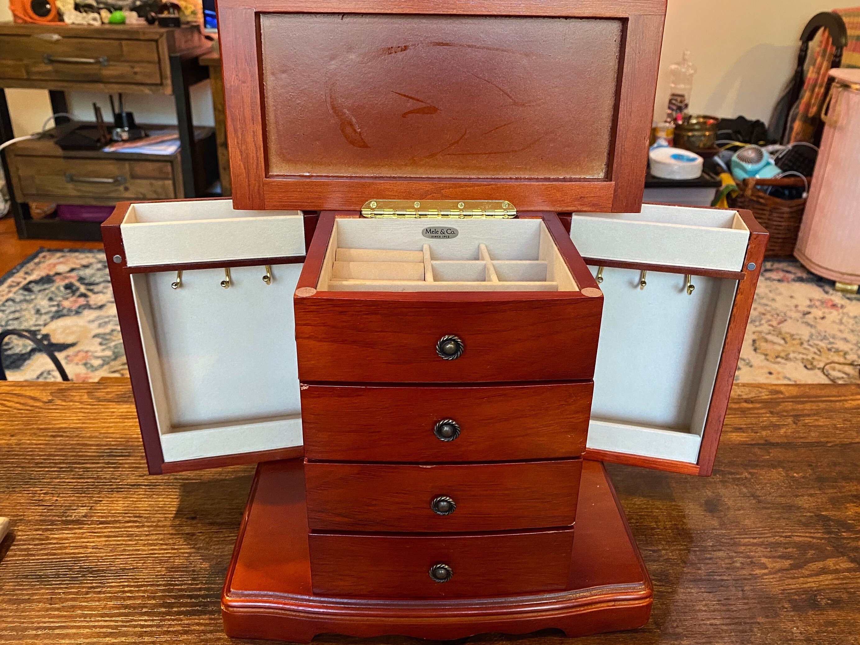 Vintage Style Mechanical Typewriter Music box Gift Jewelry box with drawer  Classic Music box Organiz