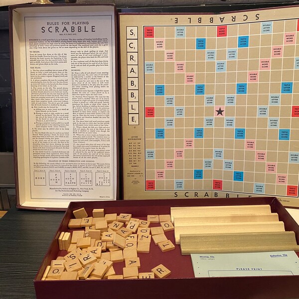 RARE 1950 Scrabble Game in Original Box— Complete Set!