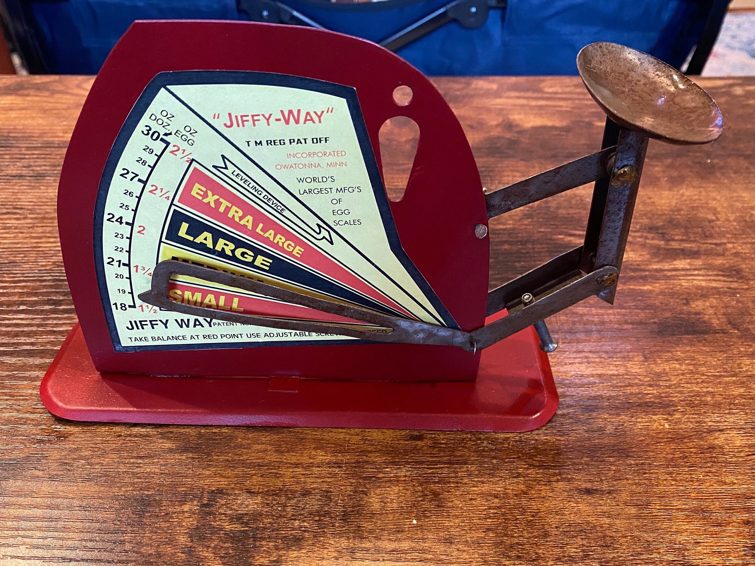 Circa 1949, Reliable Egg Scale, James Mfg. Co, with Original Instructions  and Weight Chart