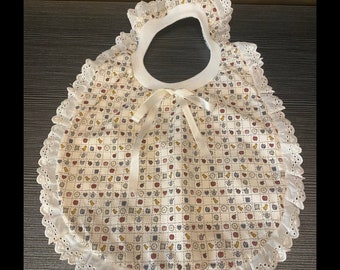 Vintage Lace-Trim Baby Bib
