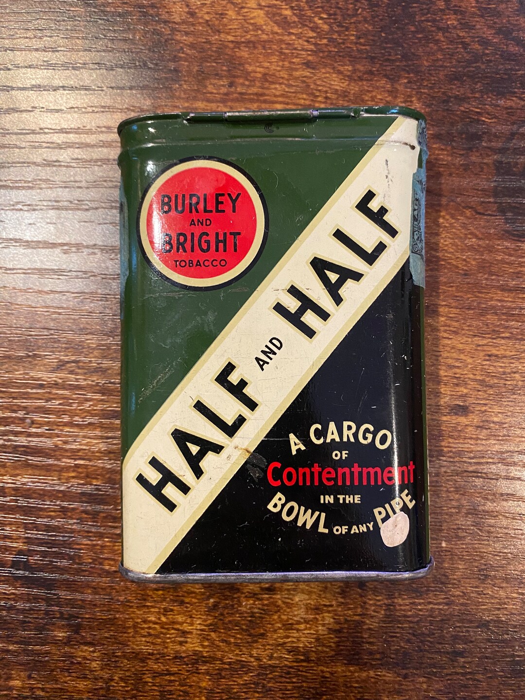 Vintage Half & Half Pipe Tobacco Tin Etsy