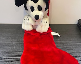 Media navideña de peluche de Mickey Mouse vintage