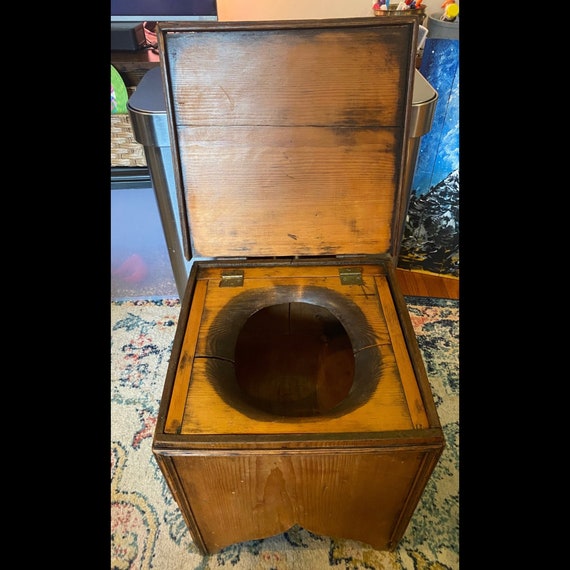 RARE Early 1900’s Wooden Commode Box