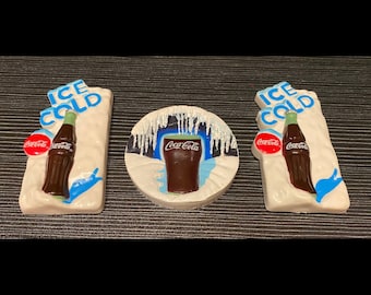 Imanes de nevera de Coca-Cola helada de los años 90