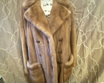 Vintage & Pristine Genuine Mink Fur Double Breasted Coat