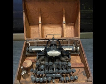 1896 Blickensderfer No. 5 Portable Typewriter in Original Wooden Case