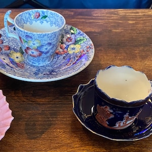 Viktorianische Porzellan Demi Tasse Teetassen & Untertassen