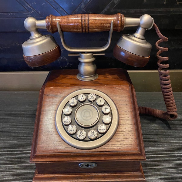Vintage Western Electric Wooden Rotary Telephone