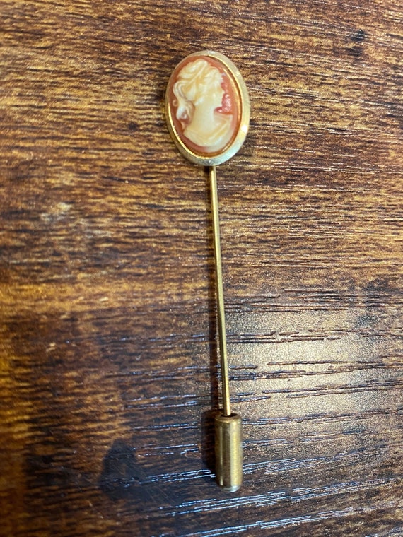 Antique Cameo Hat Pin - image 2