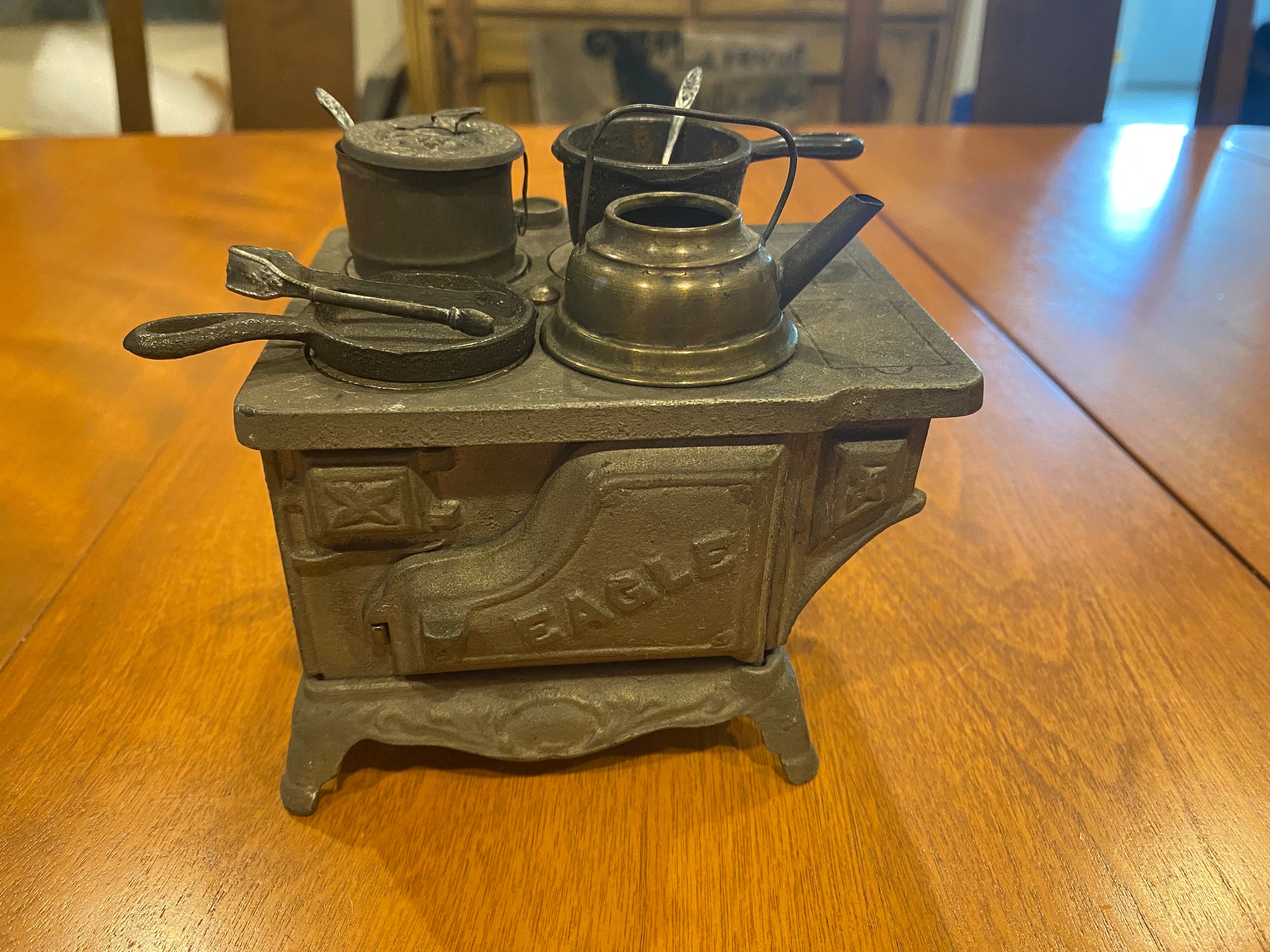 Antique Wood Burning Cast Iron Eagle Miniature Toy Stove With - Etsy Canada