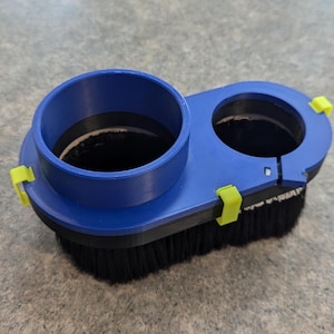 CNC Dust Shoe for Genmitsu PROVerXL 4030, 69mm Fits DeWalt DWP611, 4” Hose, Magnetic & Clip Mount. No Reducer, Replaceable Brush, Easy Mount