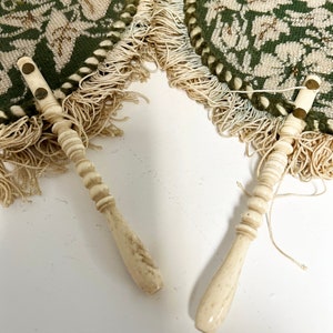 rare early 19thc bead work hand screens,