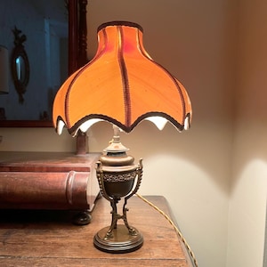 French Empire style table lamp original shade c1910