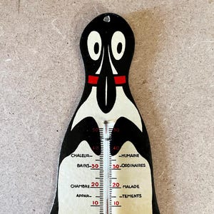 Alfred der Pinguin (A) kleines Werbe-Thermometer , Illustrator Alain Saint-Ogan