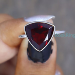 Red Garnet Ring, Garnet Silver Ring, 925 Sterling Silver Ring, Garnet Women Ring, Red Gemstone Ring, Handmade Wedding Jewelry, Propose Ring