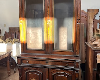 Walnut Victorian Display/Storage Cabinet for Restoration