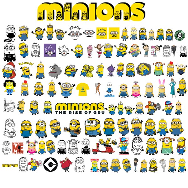 Minions Png, Minions Svg, Minions Clipart, Instant Download, Transparent Backgrounds, Minions Movie, Minions Gift, Stickers