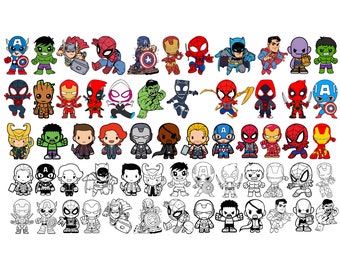 Superhero Baby, Png, Svg, Dxf, Eps, Avengers Baby, Baby DIY, Avengers Kids, Superhero Kids, Instant Download, Digital Design,Superhero Chibi