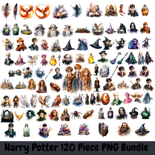 Potter PNG, Wizard Png, Magic Wizard Png, Wizard Watercolor, Png Bundle, Wizard Movie, High Quality, Instant Download, Digital Design