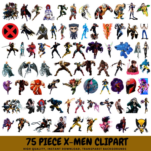 Wolverine Clipart, X-Men PNG, Wolverine PNG, Wolverine Vector, Transparent Backgrounds, 75 Piece Wolwerine PNG, Instant Download