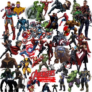 Avengers Clipart, Avengers Png Bundle, Transparent Backgrounds, Superhero PNG, Superhero clipart, Marvel Clipart, Spiderman, Iron Man, Thor