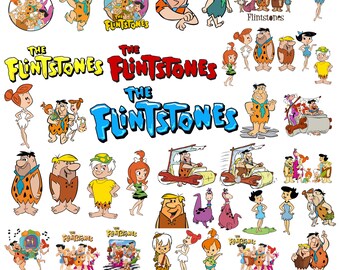 Flintstones Svg Bundle, Flinstones PNG, The Flinstones Cartoon Movie, Flinstones Font, Flinstones Cricut, Fred, Pebbles Instant Download