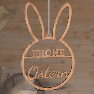 Oster-Laser-Cut-Kranz Häschen-Vorlage - Frohe Ostern | Kommerzielle Lizenz | SVG DXF PDF