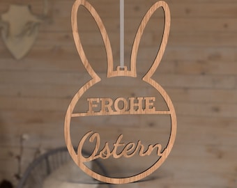 Easter Laser Cut Wreath bunny template - Frohe Ostern | Commercial License | SVG DXF PDF