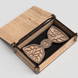 Modello laser in legno SVG per papillon con scatola regalo - DXF PDF