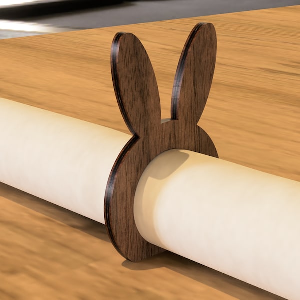 Easter Napkin Ring wood lasercut - Rabbit Bunny | Digital Download | SVG DXF PDF