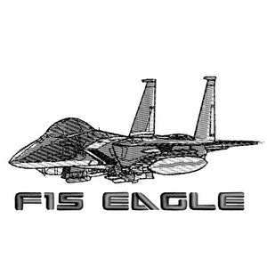 F15 Strike Eagle Plane Embroidery Design