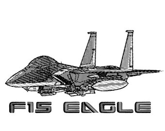 F15 Strike Eagle Plane Embroidery Design