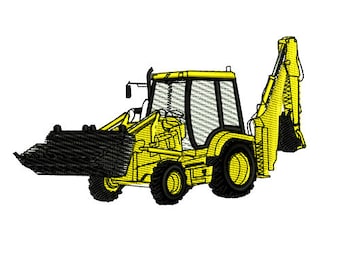 Construction Backhoe Embroidery Design
