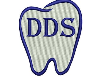 Dental DDS Tooth Medical Symbol Embroidery Design