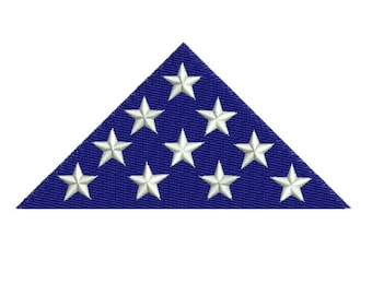 Memorial Flag Triangle Embroidery Design