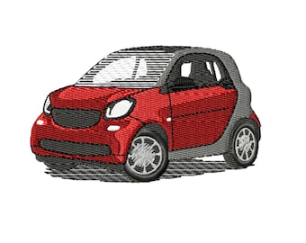 Smart Fortwo Fourfour SmartCar Embroidery Design