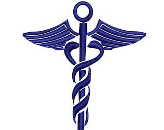 Caduceus Medical Symbol 4 Embroidery Design