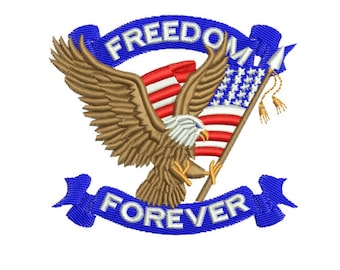Freedom Eagle American Embroidery Design