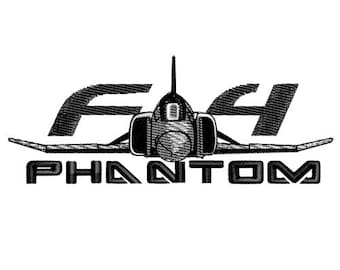 F4 F-4 Phantom Military Plane Embroidery Design