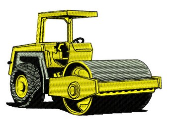 Construction Steamroller Embroidery Design