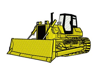 Construction Equipment Bulldozer Dozer Embroidery Design