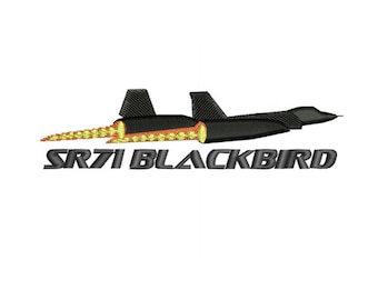 Lockheed SR-71 Blackbird Plane Embroidery Design
