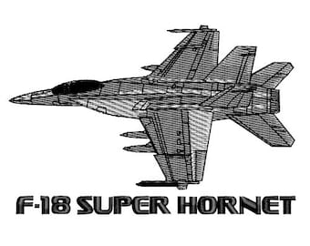 F18 Super Hornet Plane Embroidery Design