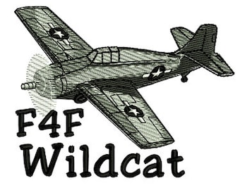F4F Wildcat Military Plane Embroidery Design