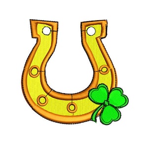 St Patricks Day Lucky Horseshoe Embroidery Design