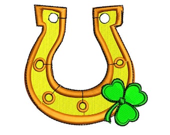 St Patricks Day Lucky Horseshoe Embroidery Design