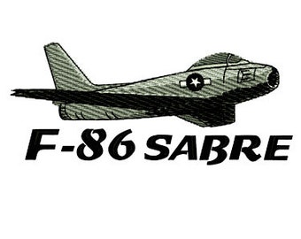 F86 Sabre Jet Plane Embroidery Design