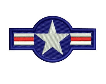 Air Force Vintage Star Embroidery Design