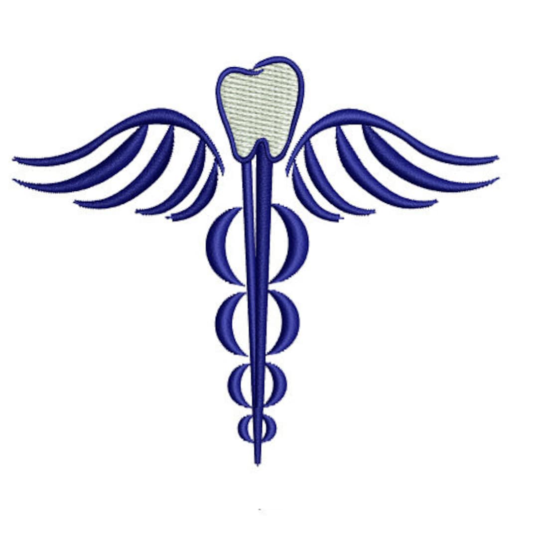Dental DDS Caduceus Medical Symbol Embroidery Design Etsy