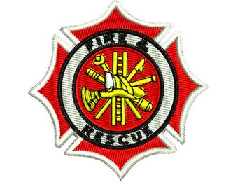 Fire and Rescue Embroidery Design